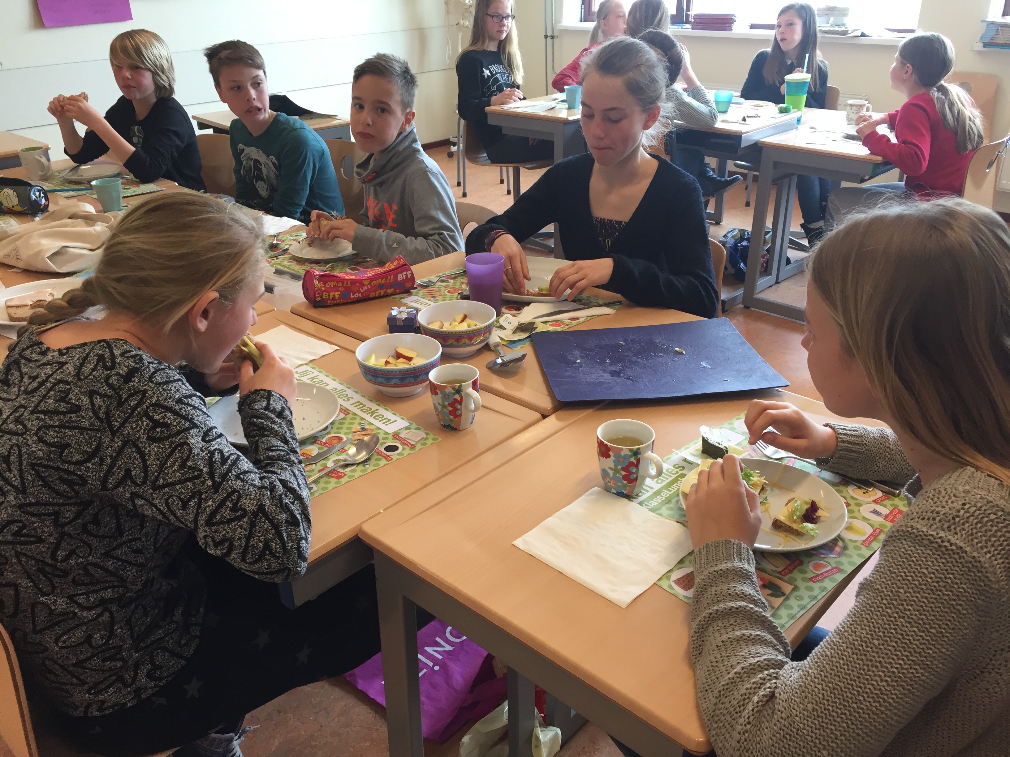 Klasselunch in groep 8