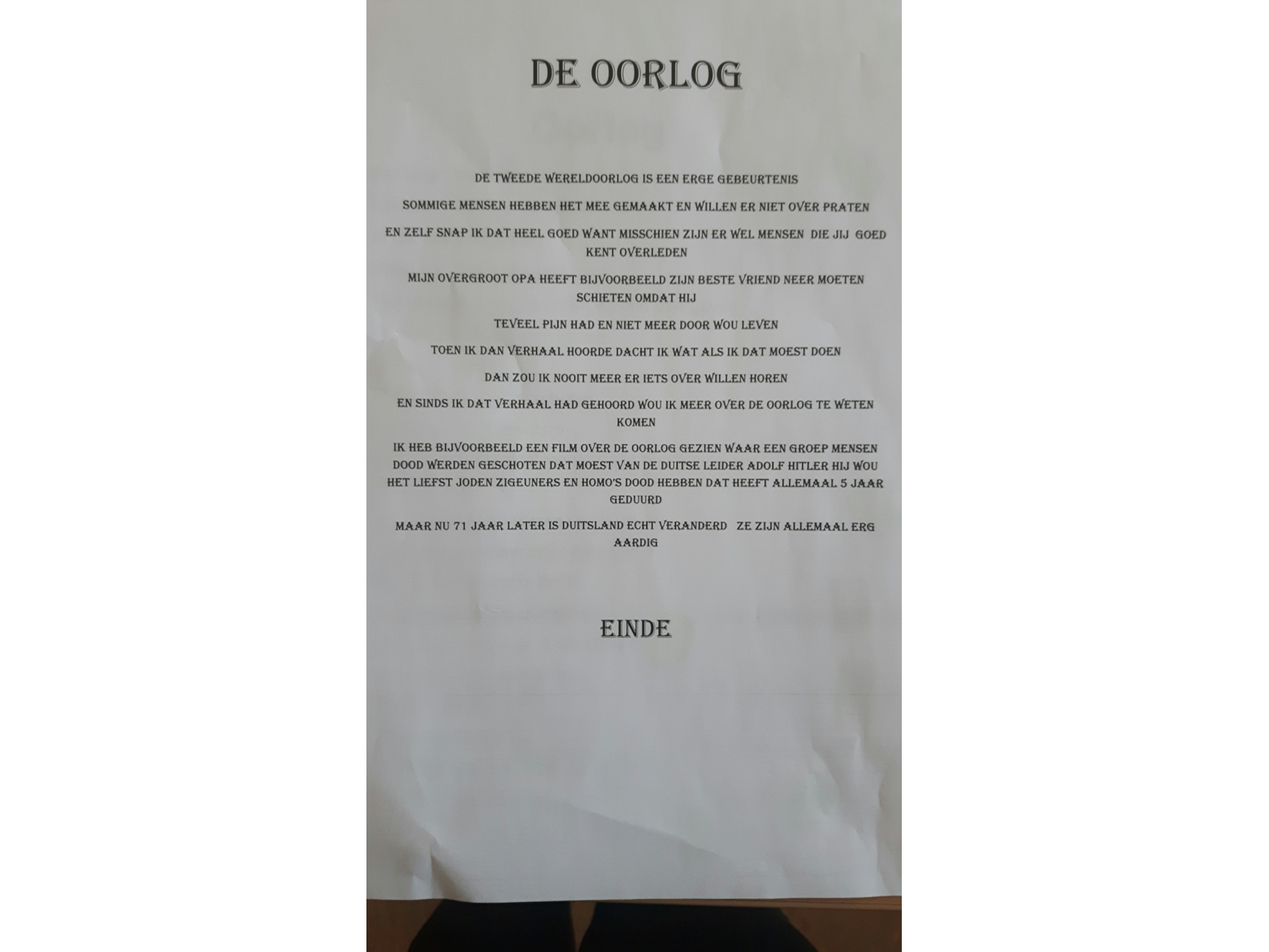 Gedichten 4 mei herdenking groep 8 - Kindcentrum De Brug